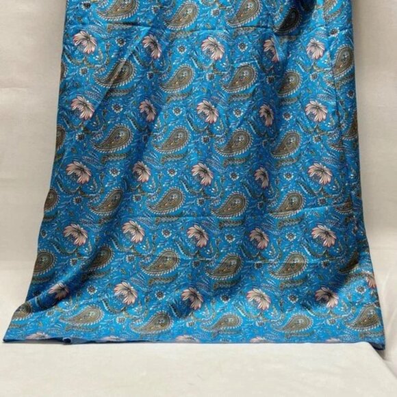 Women's Kimono Top Blue Paisley Open Front Bohemian Western Small Duster NWT - Picture 6 of 12